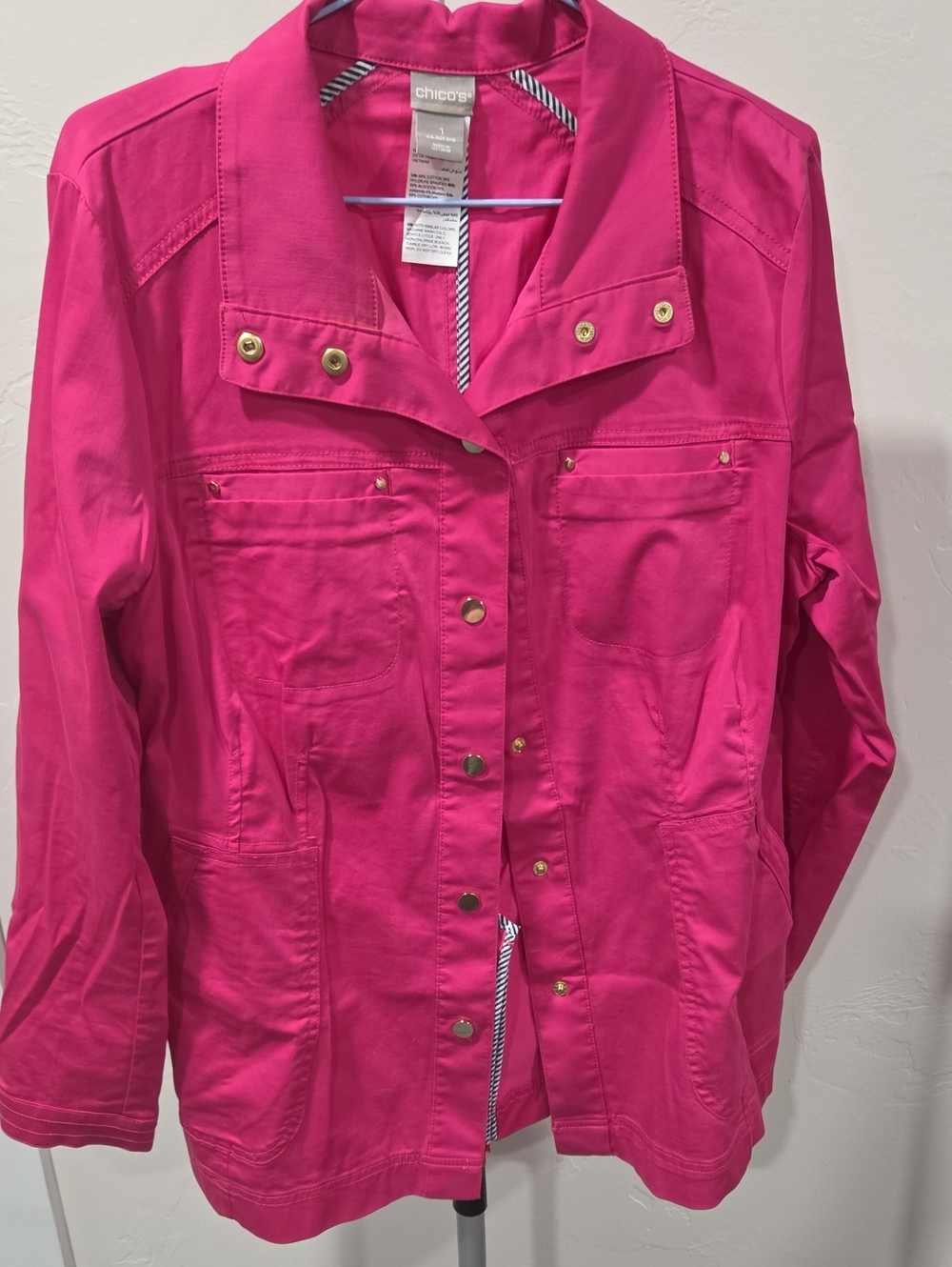 Chico's Women's Hot Pink Utility Jacket